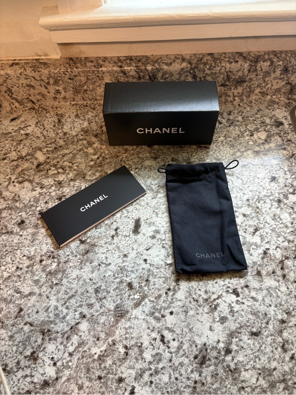 Chanel Sunglasse Box With Care Guide and Soft case